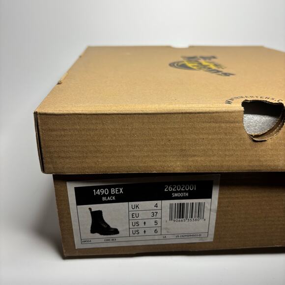 Dr. Martens 1490 Bex 10-Eye Smooth Leather Mid Calf Boots in Black - Picture 9 of 9